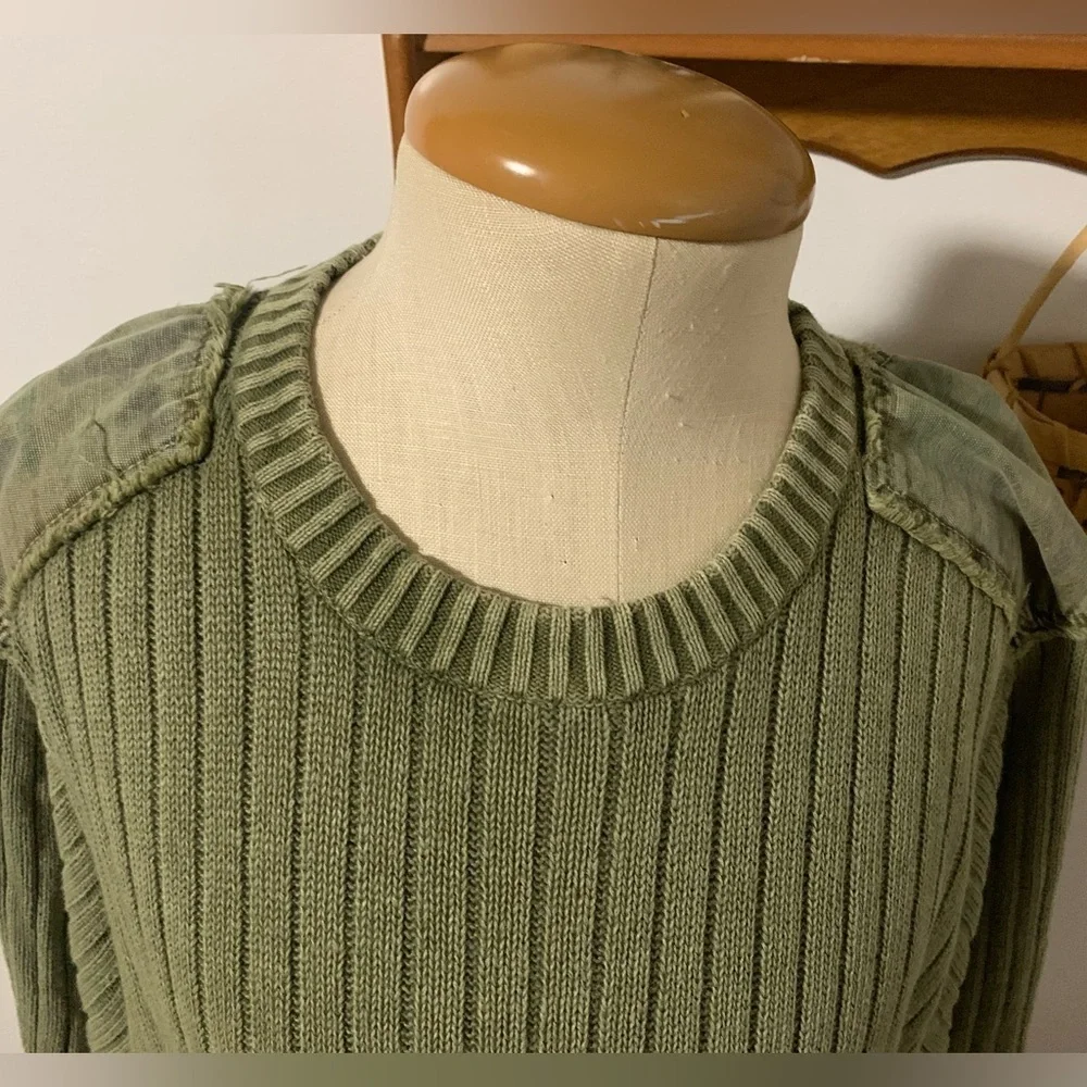 Retrofit Army Green Camo Patches Sweater XL